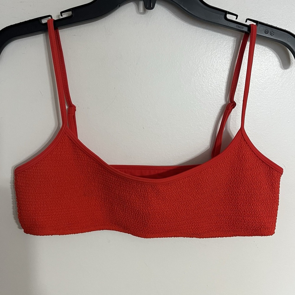 LA Hearts By PacSun‎ Red Textured Bikini Top Size Large Adjustable Straps